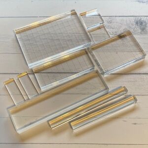 Clear Acrylic Stamping Blocks Set – 10 Blocks, Multiple Sizes
